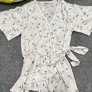 Sienna Sky Floral Blouse in Cream and Pink